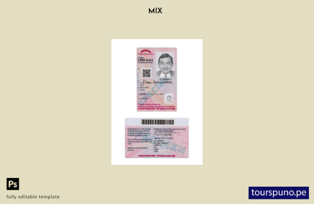 Plantilla de tarjeta LMA de Suecia lista para imprimir